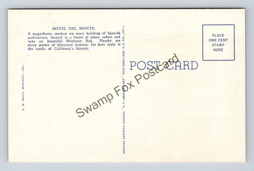 Postal 52 Hotel Del Monte Del Monte California - Imagen 2 de 2