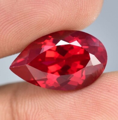 31.75 CT Flawless Natural Mozambique Red Ruby Pear Cut Loose Certified Gemstone