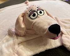 Cuddleuppets Pink Puppy Poodle Plush Blanket 28”x40”