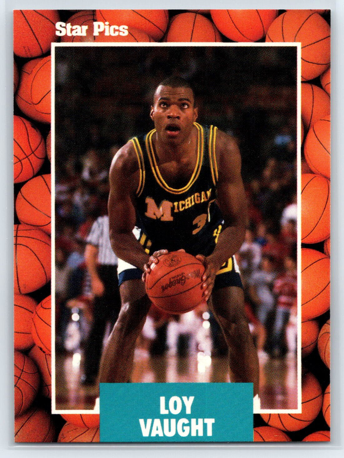 1990 Star Pics Loy Vaught Rookie Michigan Wolverines RC #37