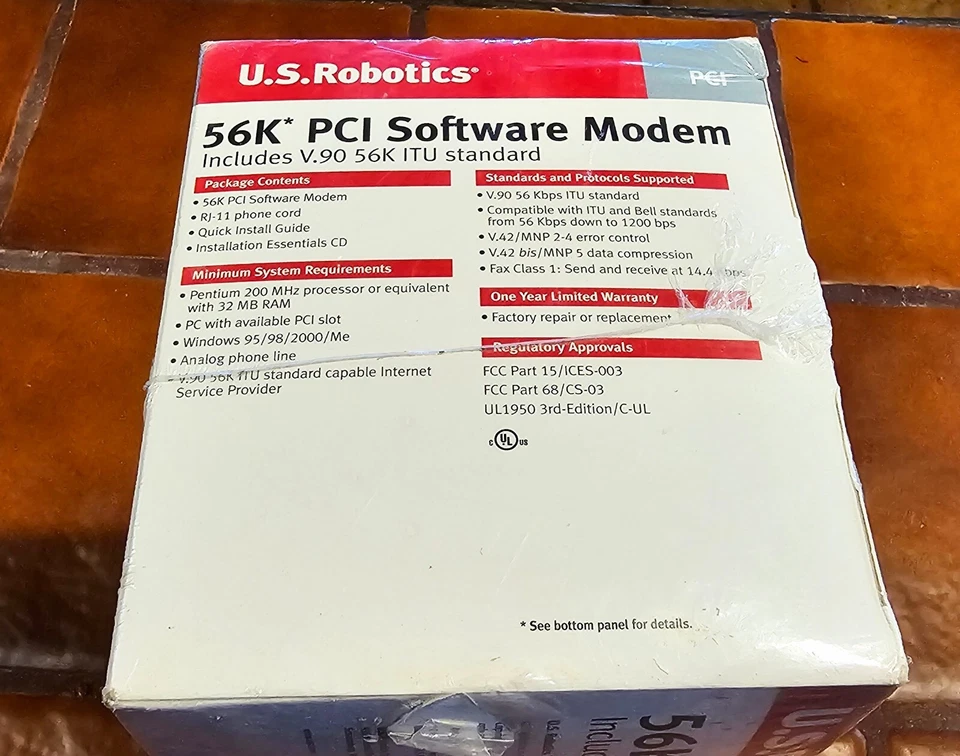 U.S. Robotics 56k PCI Software Modem New Sealed - Image 4 of 4