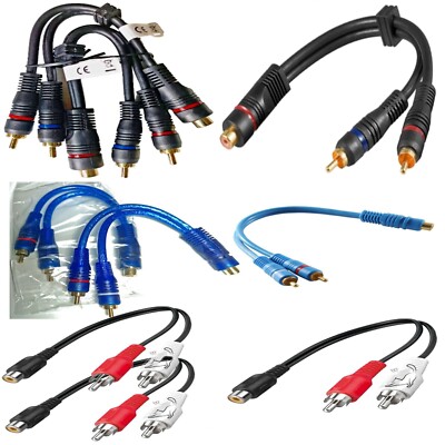RCA Cinch Y Kabel Splitter Adapter Verteiler Subwoofer 2 Stecker 1 Buchse chinch