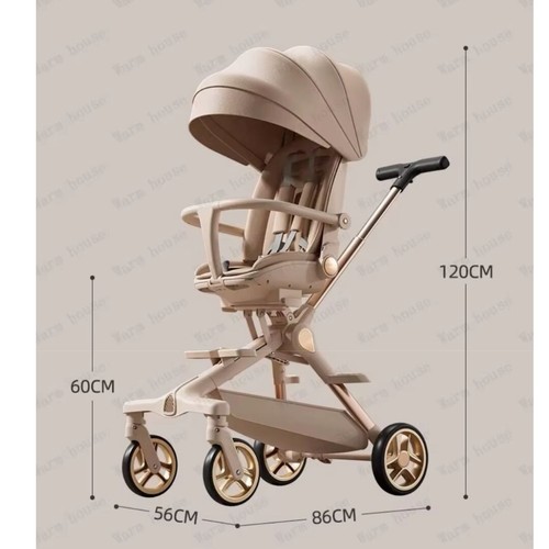 High view Lightweight Baby Children Stroller Music Rotatable Foldable Travel - Picture 19 of 28