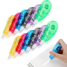 12 Pack White Out Correction Tape - Colorful 19.69 Ft Each Whiteout Roller for S