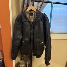 AVIREX Men's Vintage Black Leather TYPE G-2 FLIGHT JACKET MEN SZ L USA MADE