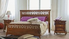 LETTO MATRIMONIALE TESTATA/PEDIERA TRAFORO LEGNO MASSELLO VARIE FINITURE LM 1292