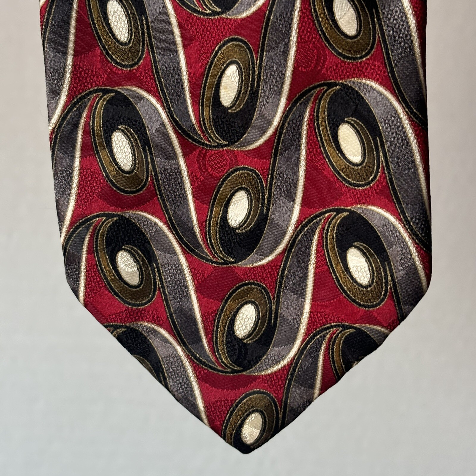 VTG Basic Elements Men’s Silk Necktie Blue Red Wh… - image 1