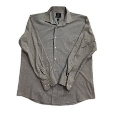 Dockers Yellow  Blue Checked Fitted Button Up Shirt Men Sz 15-15.5 32/33  11