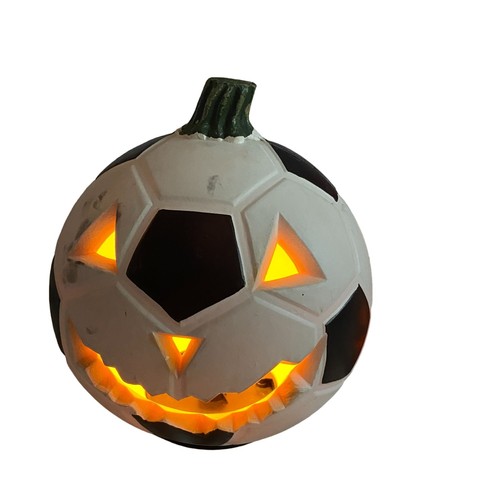 #6033 Plastic lighted soccer ball and pumpkins 8.5 IN BALL - Picture 2 of 4