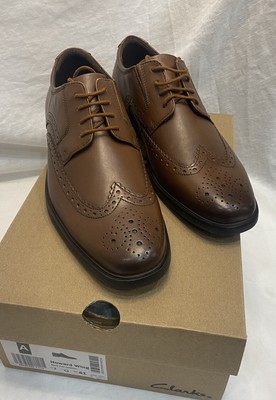 Clarks Howard Wing dunkelbraunes Leder Herren formelle Schuhe Passform G UK Größe 7 EU 41 #919