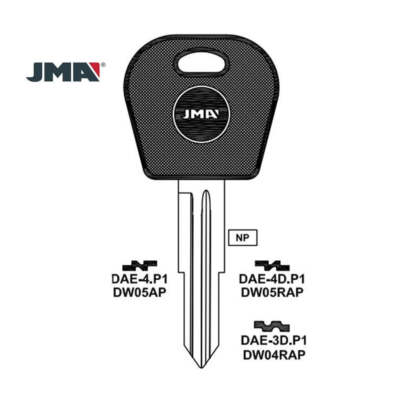 JMA Replacement Uncut Key Blank for GM - DW05AP - DAE-4.P1 (5 Pack)