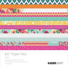 Kaisercraft, Fiesta, Paper Pad 6.5", Cheerful Cardstock, Flowers, Colorful 