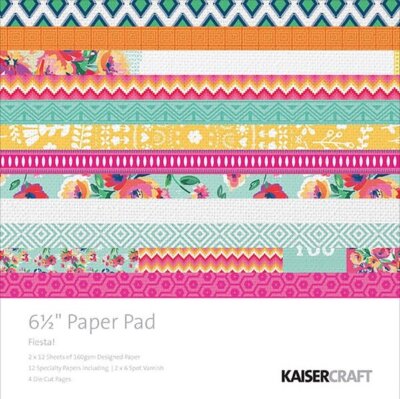 Kaisercraft, Fiesta, Paper Pad 6.5'', Cheerful Cardstock, Flowers, Colorful 