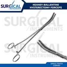 Heaney Ballentine Hysterectomy Forceps 8.5" Longitudinal, Single Tooth Curved