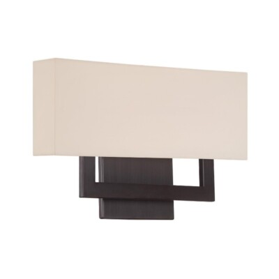 WAC Lighting dweLED, Manhattan 15in LED Fabric Wall Sconce 2700K in Brushed...