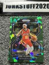 2021-22 Prizm Jose Alvarado Green Cracked Ice SSP Update 606 Rookie Chronicles
