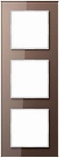 Jung Rahmen AC583GLMO - 3-fach, Waagerechte und Senkrechte, Glas, Mokka gl&auml;nzend