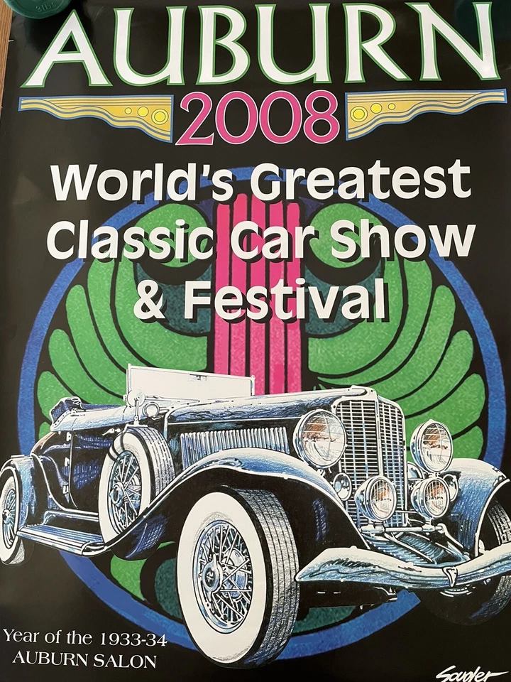 2008 Auburn Cord Automobile Car Show Festival Indiana 36 x 24 POSTER Duesenburg - Image 2 of 4