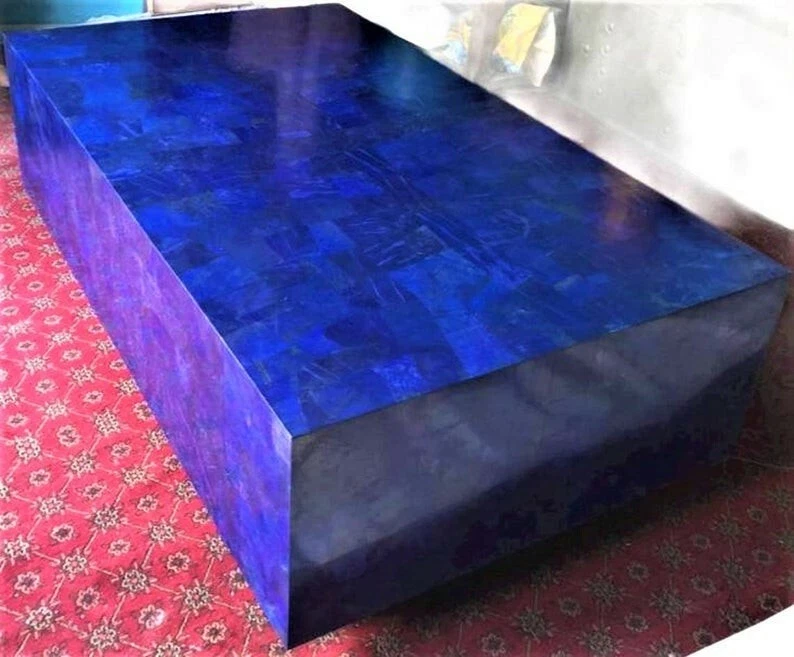 Lapis Lazuli table 55.12 In coffee table, unique coffee table, Stone Table - Image 3 of 4