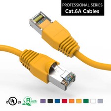 35Ft CAT6A Shielded SSTP Ethernet Network Booted Cable Yellow