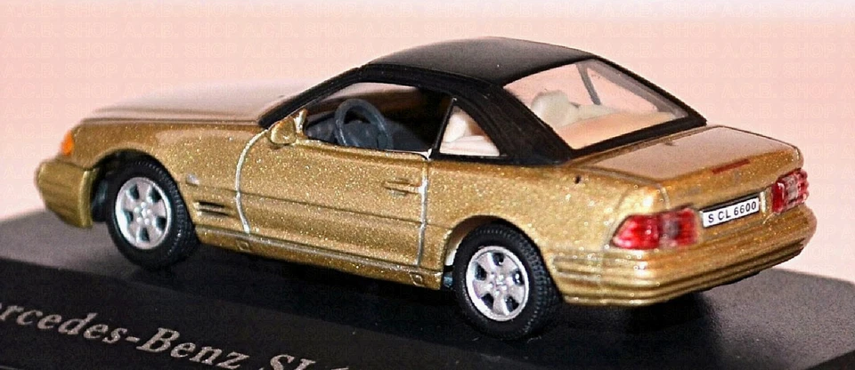 Mercedes-Benz Sl 600 Cabriolet Con Hardtop 1998-2002 R129 Oro 1:87 Schuco 25341 - Immagine 4 di 4