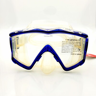 Aropec M3-HF09 Scuba Diving/Snorkeling Mask Blue Clear Silicone Side View