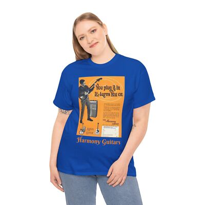 Vintage Harmony Electric Guitars Unisex Tee, Musician T-Shirt, Retro Graphic