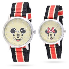 Disney MK90006 Mickey Minnie His and Hers Black Red Watch Set of 2- NIB