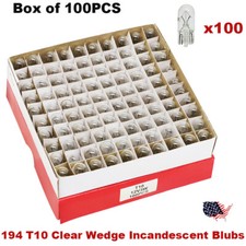 Bulk Box of 100 194 T10 Clear Wedge Incandesc...
