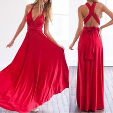 Women Bridesmaids Bandage Skirt Boho Long Maxi Dress Sexy Evening Party Clubwear