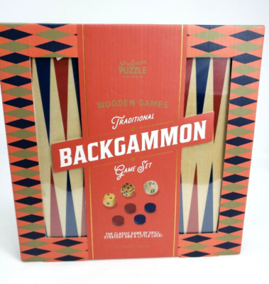Professor Wooden Games Puzzle Traditional Backgammon Game Set