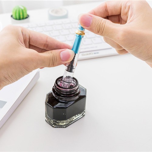 2018 Wing Sung 3008 Silver Clip Piston Fountain Pen Extra Fine EF Nib 0.38/0.5mm - Imagen 7 de 14