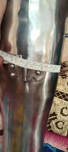 Greaves anatómicas formas reales, protección completa correas históricas precisas - Imagen 11 de 12