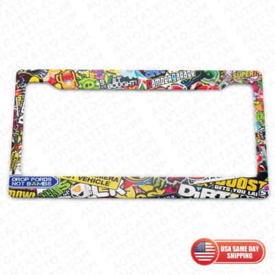 Graffiti Art Front or Rear Car License Plate Frame Cover Decorate Gift Universal