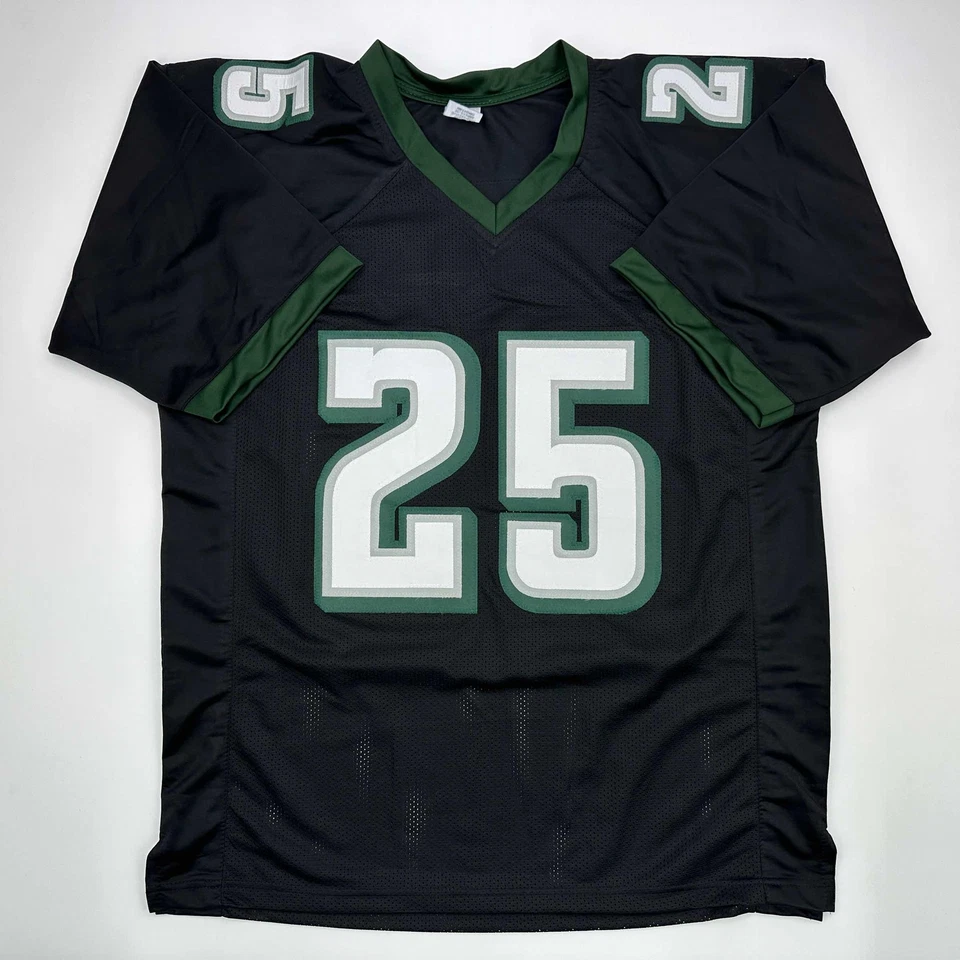 Camiseta deportiva para hombre LeSean McCoy Philadelphia negra reimpresión XL autografiada facsímil Foto 3 de 4