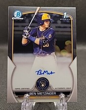 2023 Bowman Chrome Ben Metzinger 1st Prospect Auto #CPA-BM Brewers