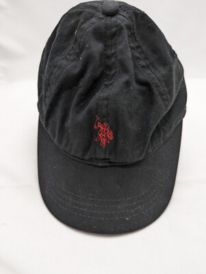 US Polo Assn Hat Black with Red Logo,Youth  Strap back adjustable 