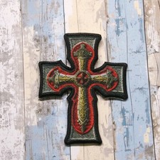 Knight Templar Patch Iron-on Applique Christian Badge Cross Crusader Medieval