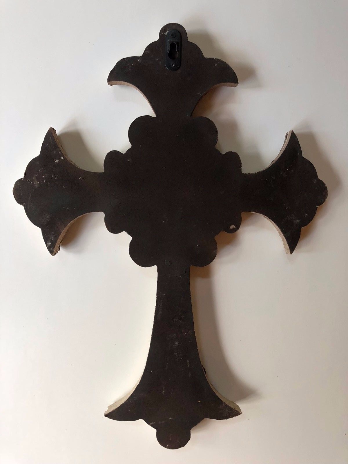 NEW Rustic Carved CHRISTIAN CROSS Paint WOOD Shabby Chic Distressed Finish 18" F