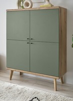 Highboard Kommode Schrank Wohnzimmer Esszimmer Skandinavisch Eiche Salbei Juna