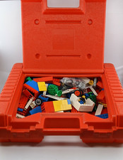 Lego Vintage Storage Carrying Case Lot w/ Bricks / Blocks / Minifigs 1985
