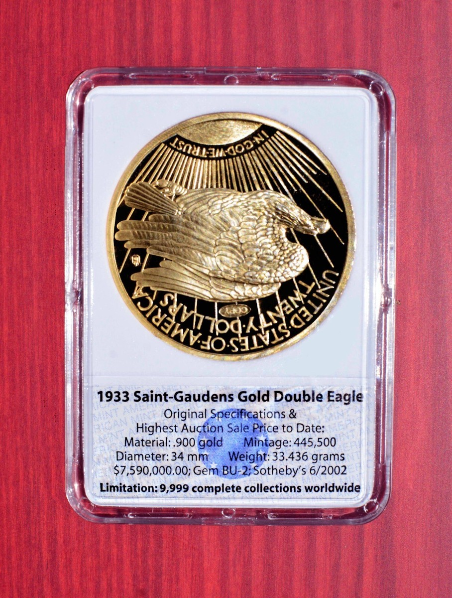Platinum Accent Eagle Replica's, 1933 Saint Gaudens, 1861 Paquet