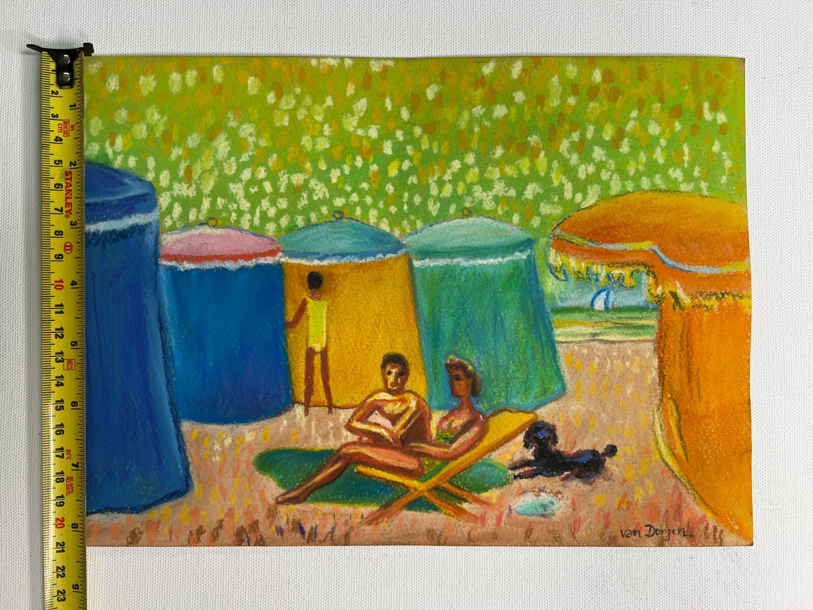 KEES VAN DONGEN Drawing on paper (Handmade) signed and stamped vtg art mixed med thumbnail 4