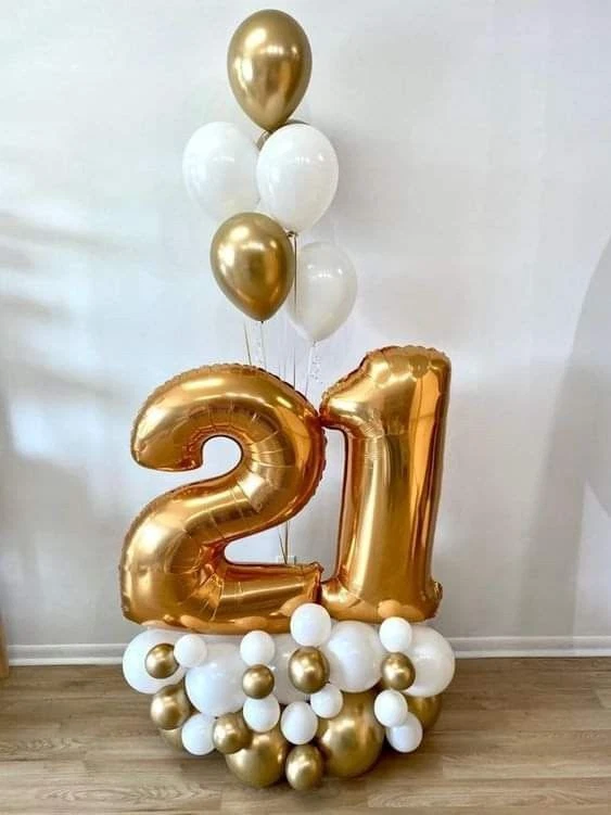 16'' Gold NUMBER Foil Balloons 18th Letters AGE Party Birthday Balloon Decor UK — 第 2/2 张图片