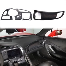 Carbon Fiber Center Dashboard Dash AC Air Vent Cover Trim For Corvette C7 14-19