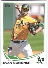 2013 Topps Baseball Evan Scribner Rookie Oakland Athletics #521
