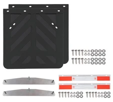 Semitruck Mud Flap, Weight & Hanger Kit 2PK 24"x24"Mud Flap, Weights & Hanger
