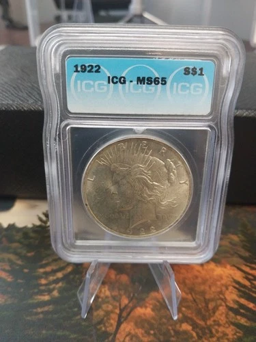 1922 P Peace Silver Dollar Graded ICG MS65 $1 Silver Coin