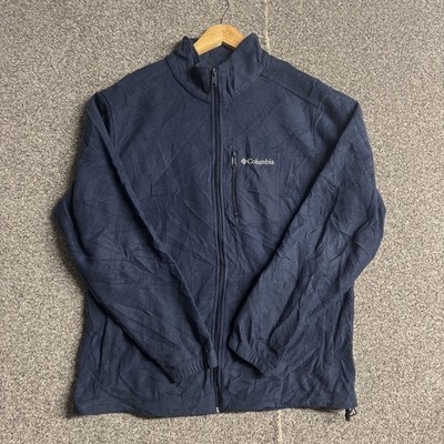 Columbia Fleece Herren Large marineblau Omni wärmeisoliert Thermo durchgehender Reißverschluss