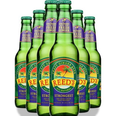 Reed'S Reeds Strongest All Natural Craft Ginger Beer 12 Fl Oz Bottle 6 Pack